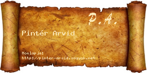 Pintér Arvid névjegykártya